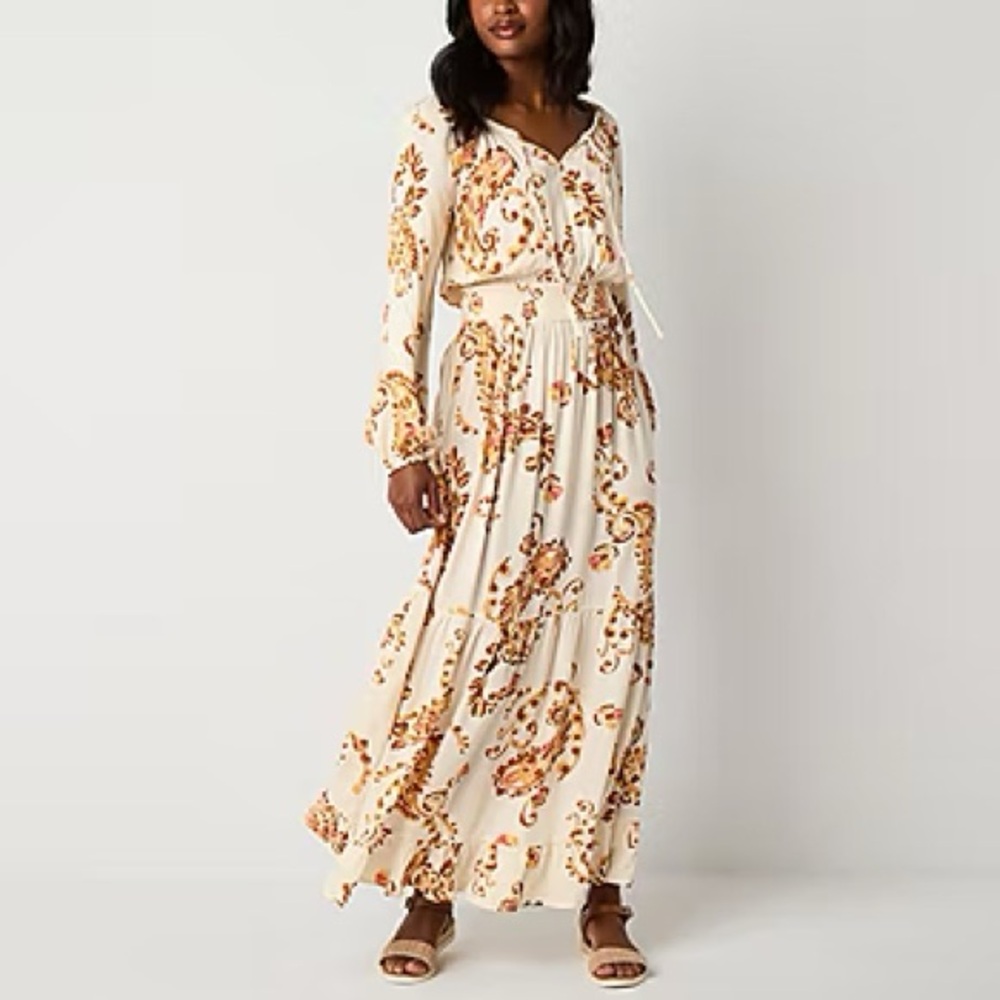 Rye grass long sleeve maxi dress